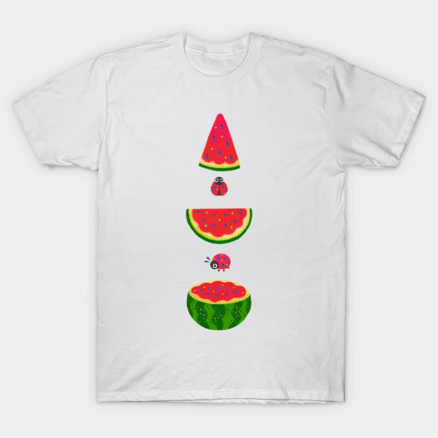 Watermelon and ladybugs T-Shirt by pikaole